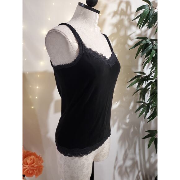 Villager NWT Vintage Romance Velvet Lace Trim Cami Tank Top Size M Whimsigoth - Picture 4 of 9